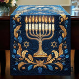 Camino de Mesa Acolchado - Menorah Iluminada