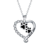 Collar con oso de la amistad en plata y negro