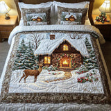 Conjunto de ropa de cama acolchada de 3 piezas - Cabaña acogedora