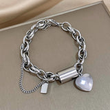 Pulsera gruesa con corazones | Oro