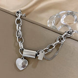 Pulsera gruesa con corazones | Oro