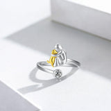 Anillo ajustable para perro hecho de plata – Anillo artesanal para mujeres