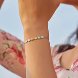 Pulsera ajustable de plata de ley con huella de pata de perro