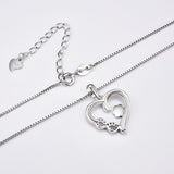 Collar con huella de pata y corazón con colgante de infinito