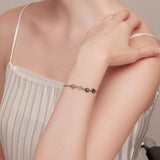 Pulsera ajustable de plata de ley con huella de pata de perro