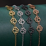 Pulsera ajustable de plata de ley con huella de pata de perro