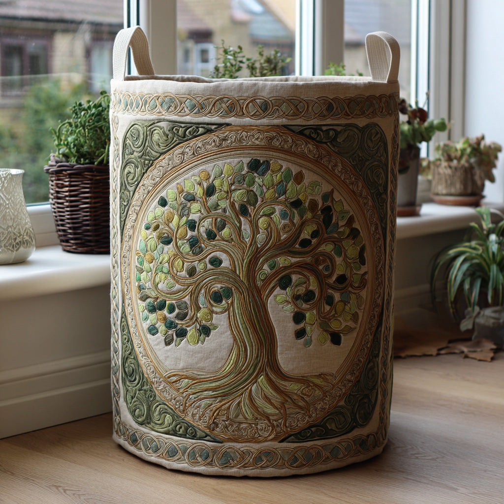 Árbol de la Vida | Cesto de Ropa Hecho a Mano
