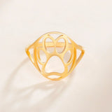 Anillo delicado con pata de animal – Anillo abierto de acero inoxidable con motivo animal