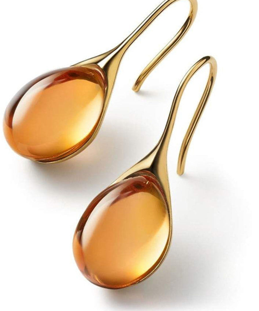 Pendientes de Gota de Cristal en Oro y Plata