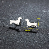 Aros de perro teckel – Pendientes minimalistas de metal