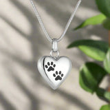Colgante con Memorial de Garras y Corazón – Colgante de Urna de Acero Inoxidable