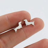 Aros de perro teckel – Pendientes minimalistas de metal