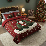 Conjunto de ropa de cama acolchada de 3 piezas - El Mundo de la Oficina de Santa Claus