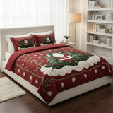 Conjunto de ropa de cama acolchada de 3 piezas - El Mundo de la Oficina de Santa Claus