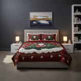 Conjunto de ropa de cama acolchada de 3 piezas - El Mundo de la Oficina de Santa Claus