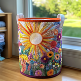 Cesta de Ropa Hecha a Mano | Girasol en Flor