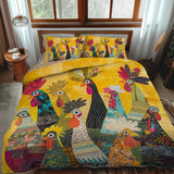 Conjunto de ropa de cama acolchada de 3 piezas - Gallo del Amanecer