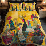 Conjunto de ropa de cama acolchada de 3 piezas - Gallo del Amanecer