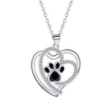 Collar de Pata Amorosa en Plata con Zirconia