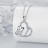 Collar de plata con colgante de corazón 'Compañero leal'