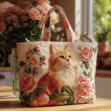 Bolso Artesanal “Gato con Rosas”