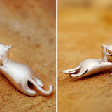 Collar de Plata de Ley con Gato Juguetón