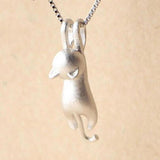 Collar de Plata de Ley con Gato Juguetón